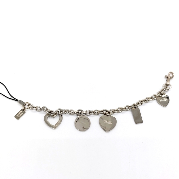 COACH Purple Triple Hearts Bracelet Lanyard Charm Trigger Snap Keychain Fob-Rare - Picture 4 of 4